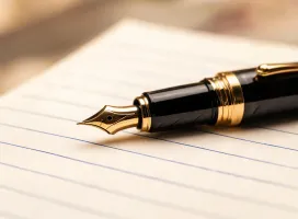 Cross fountain pen with nib detail